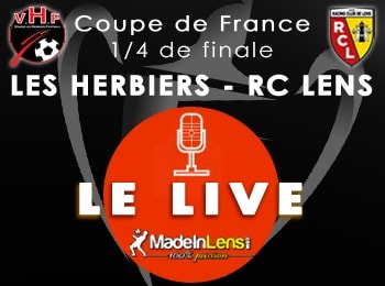 Coupe de France quarts Les Herbiers RC Lens live
