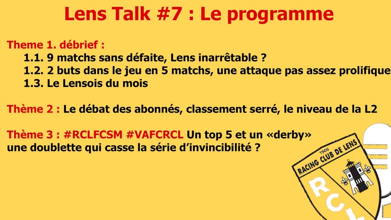 Lens Talk 7 novembre 2019