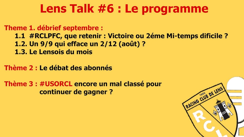 Lens Talk octobre 2