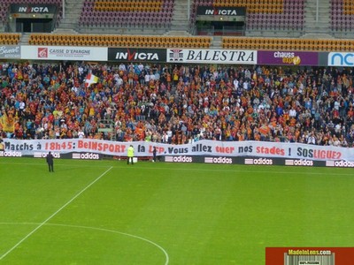 Stade Félix Bollaert Banderole SOS Ligue 2 BeIn Sport LFP horaires matchs