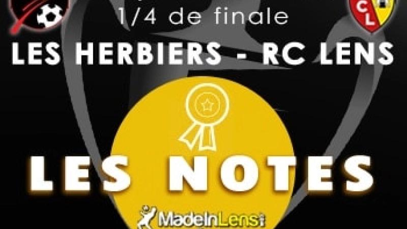 Coupe France quarts Les Herbiers Lens notes